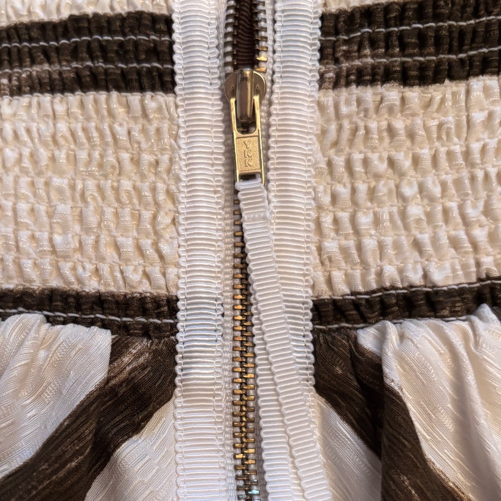 Moulinette Soeurs Paint Stripe Strapless Midi Silk Anthropologie Cocktail Dress - Picture 8 of 12